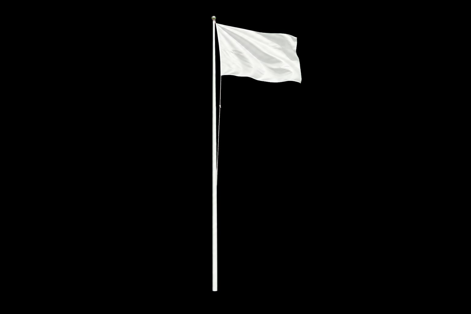 Flaggstang med hvitt flagg