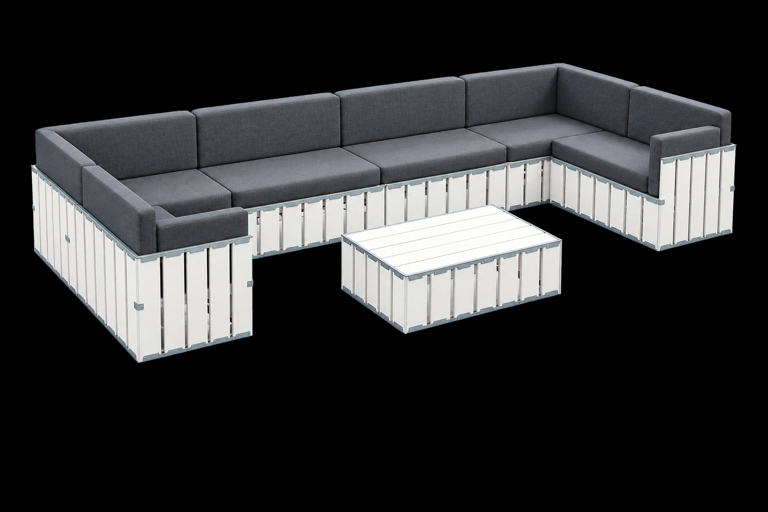 Lounge sofa med grå puter