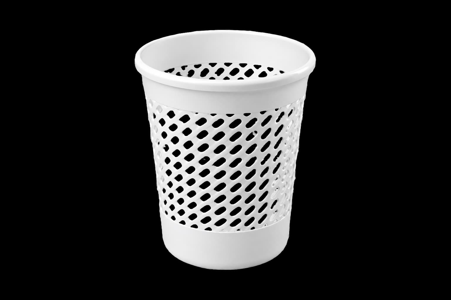Hvit søppelkurv i plast, 60 liter