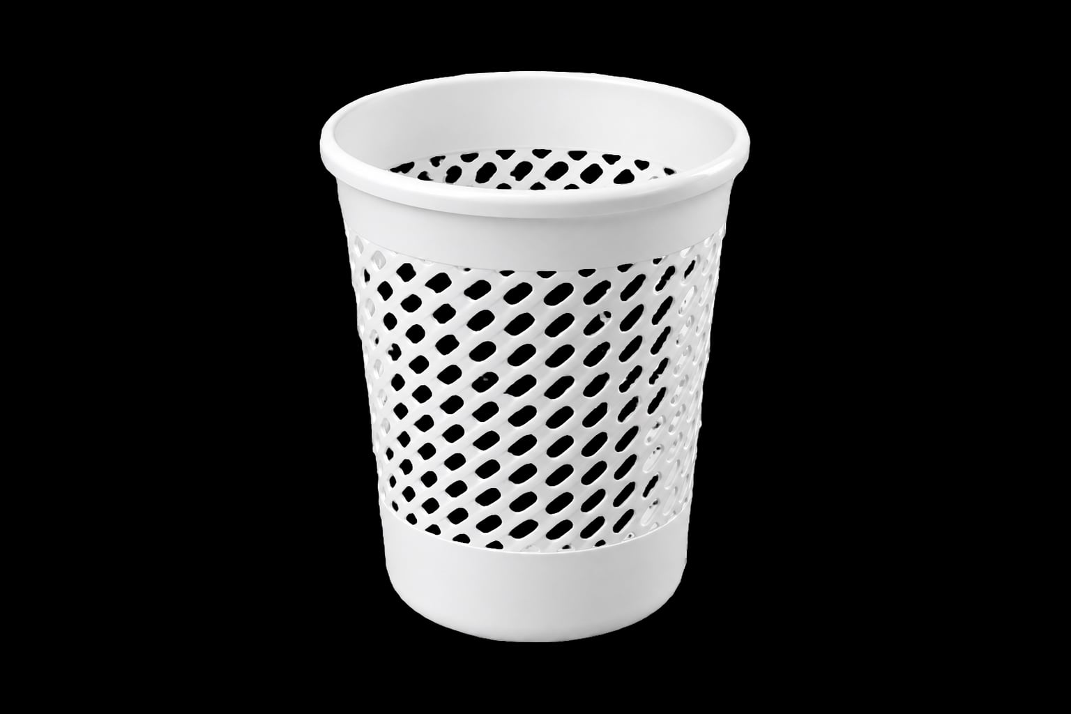 Hvit søppelkurv i plast, 60 liter