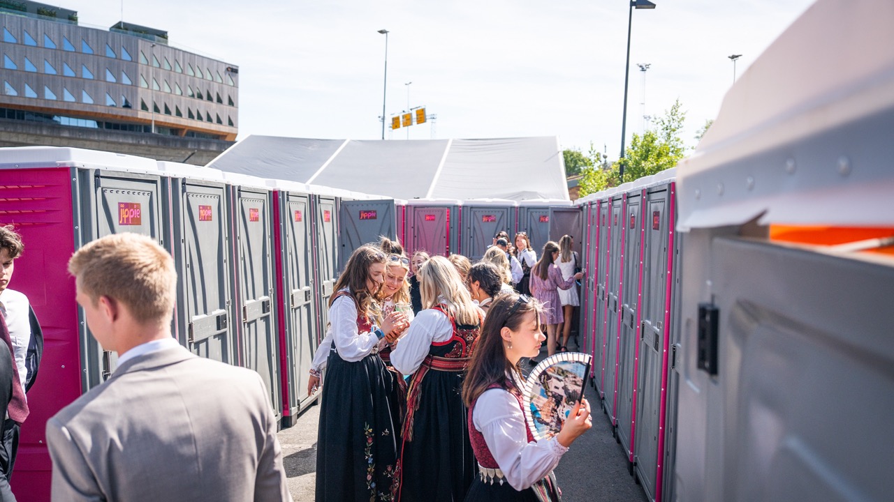Utleie av festivaltoaletter og toalettbåser i Bergen, Haugesund, Stord, Geilo