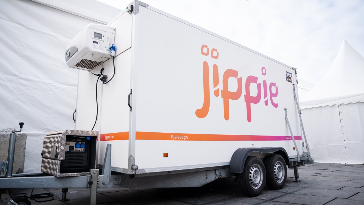 Utsnitt av kjølevogn – leie tilgjengelig i Bergen.